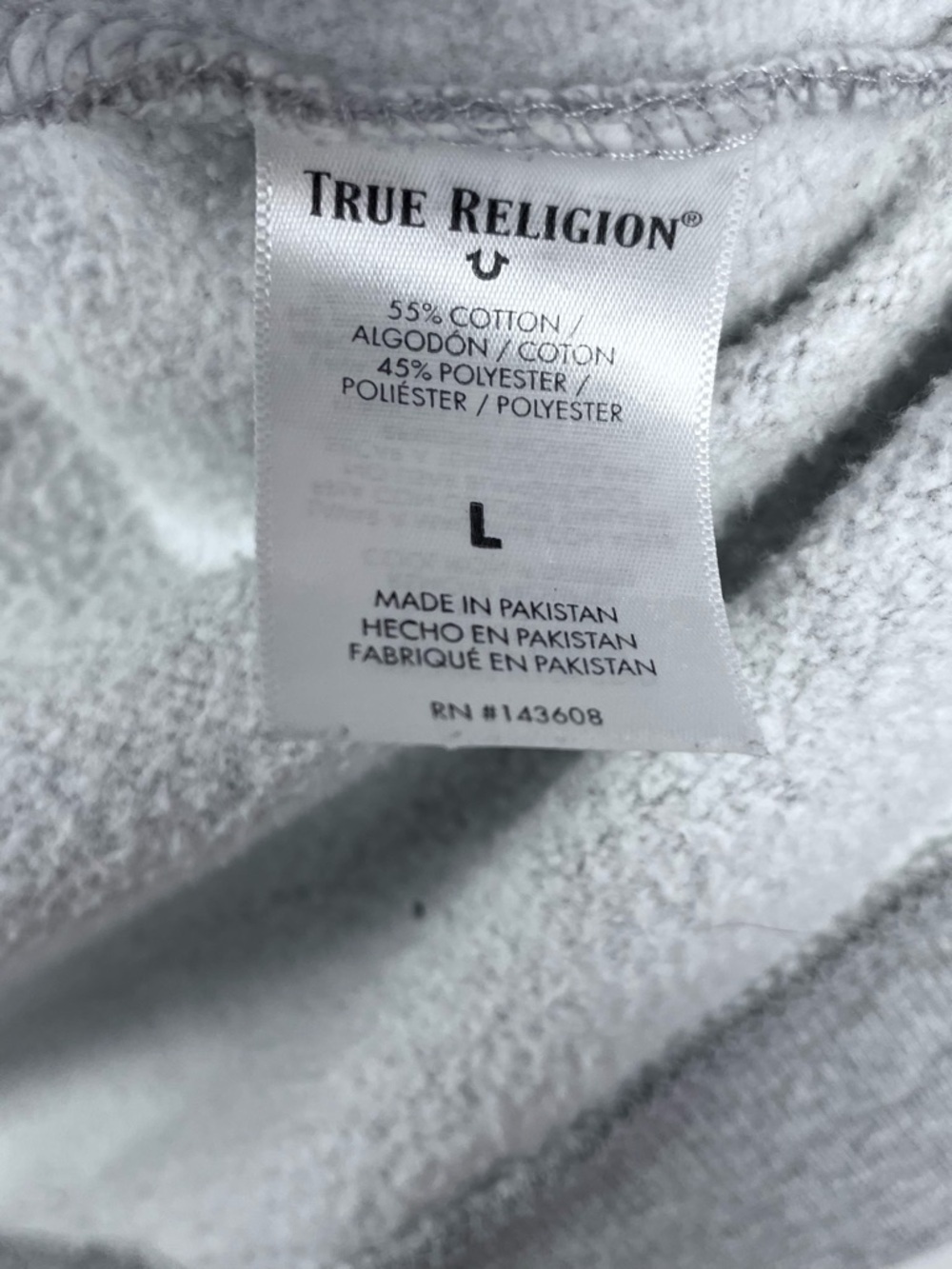 True Religion Boys Full Zip Fleece Hoodie with Paint Drip Logo Size L; School - Picture 7 of 13